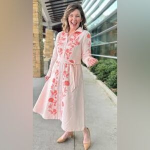 Crown & Ivy Pink Floral Long Sleeve Dress